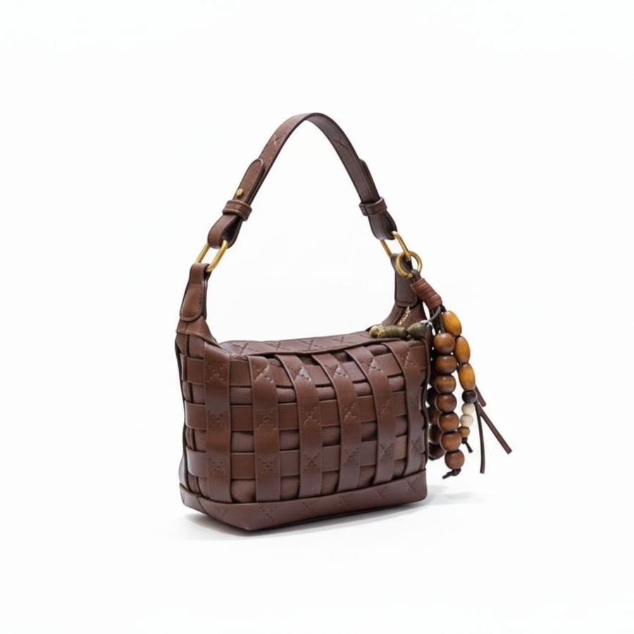 Boho-Chic Woven Shoulder Bag