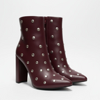 Women's Studded Block Heel Ankle Boots