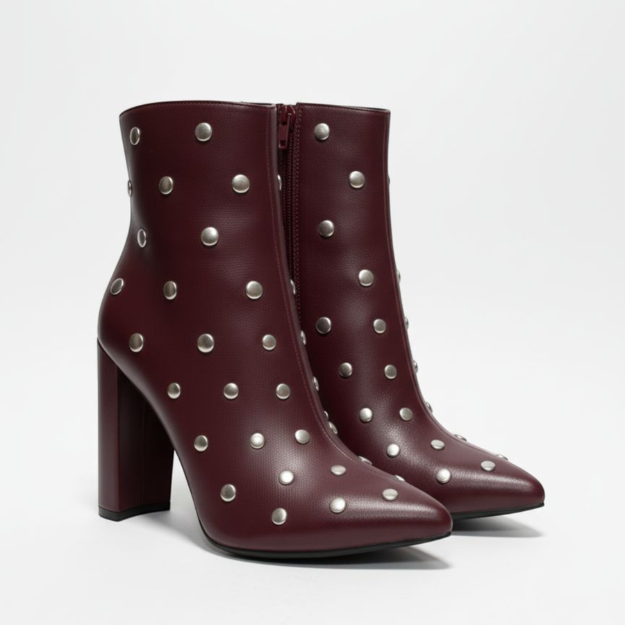 Women's Studded Block Heel Ankle Boots