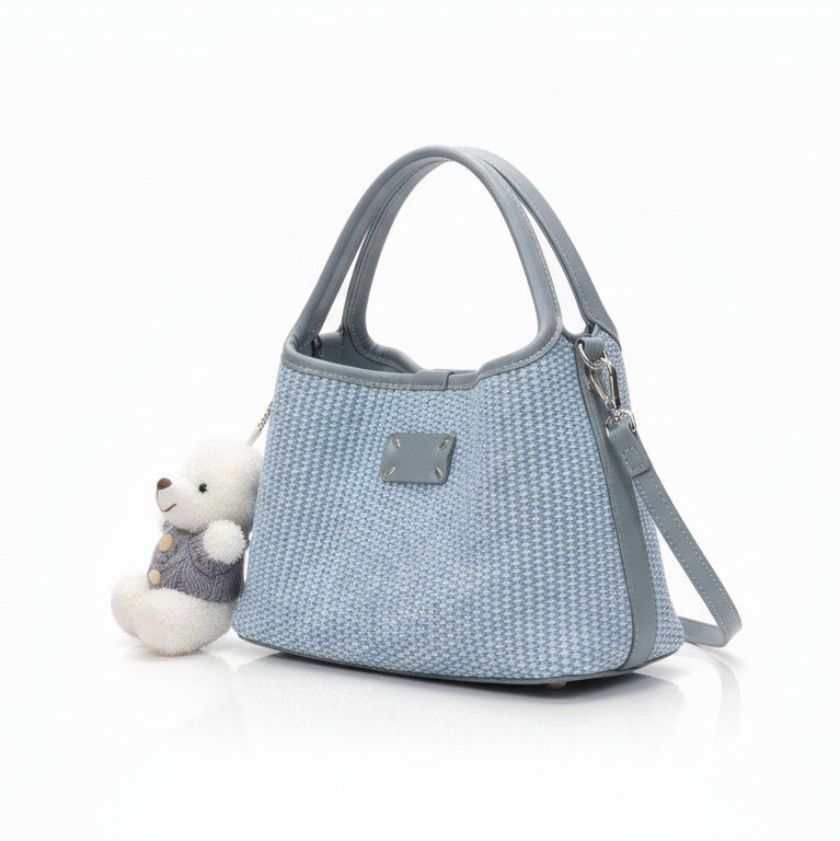 Tote Bag with Teddy Bear Charm
