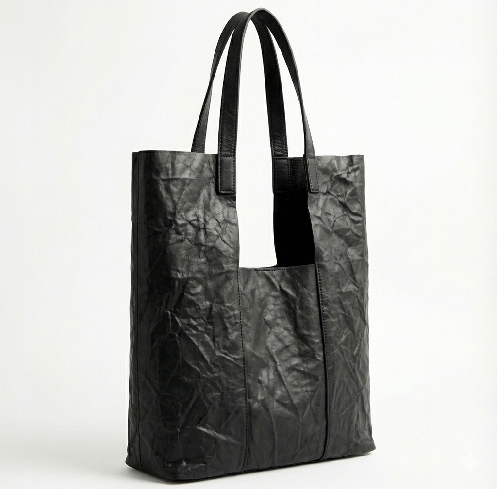 Vintage Crinkled Leather Tote