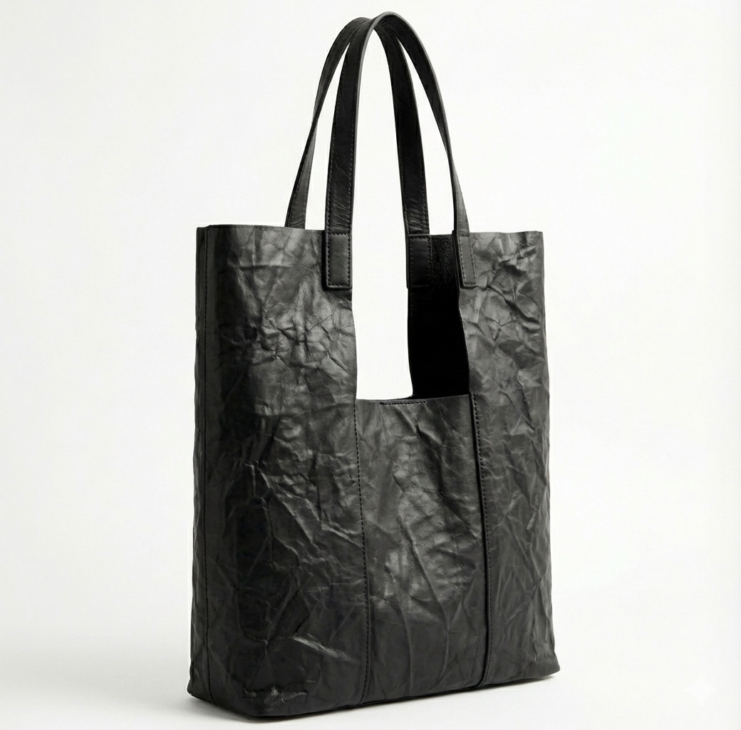 Vintage Crinkled Leather Tote