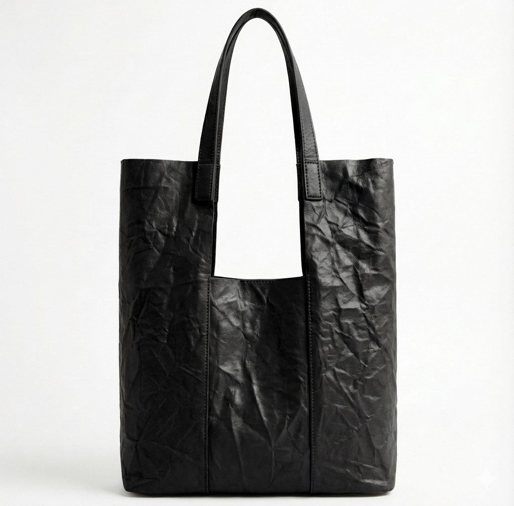 Vintage Crinkled Leather Tote