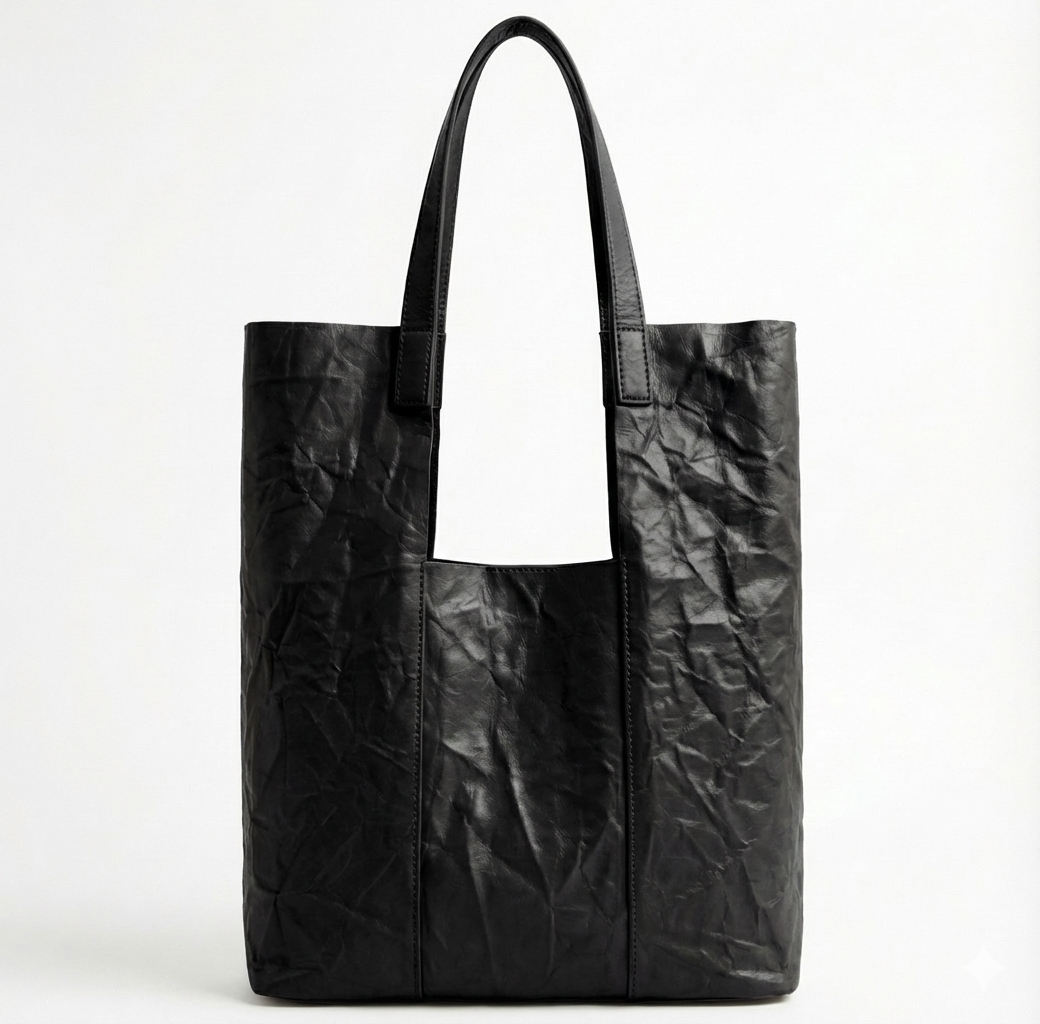 Vintage Crinkled Leather Tote