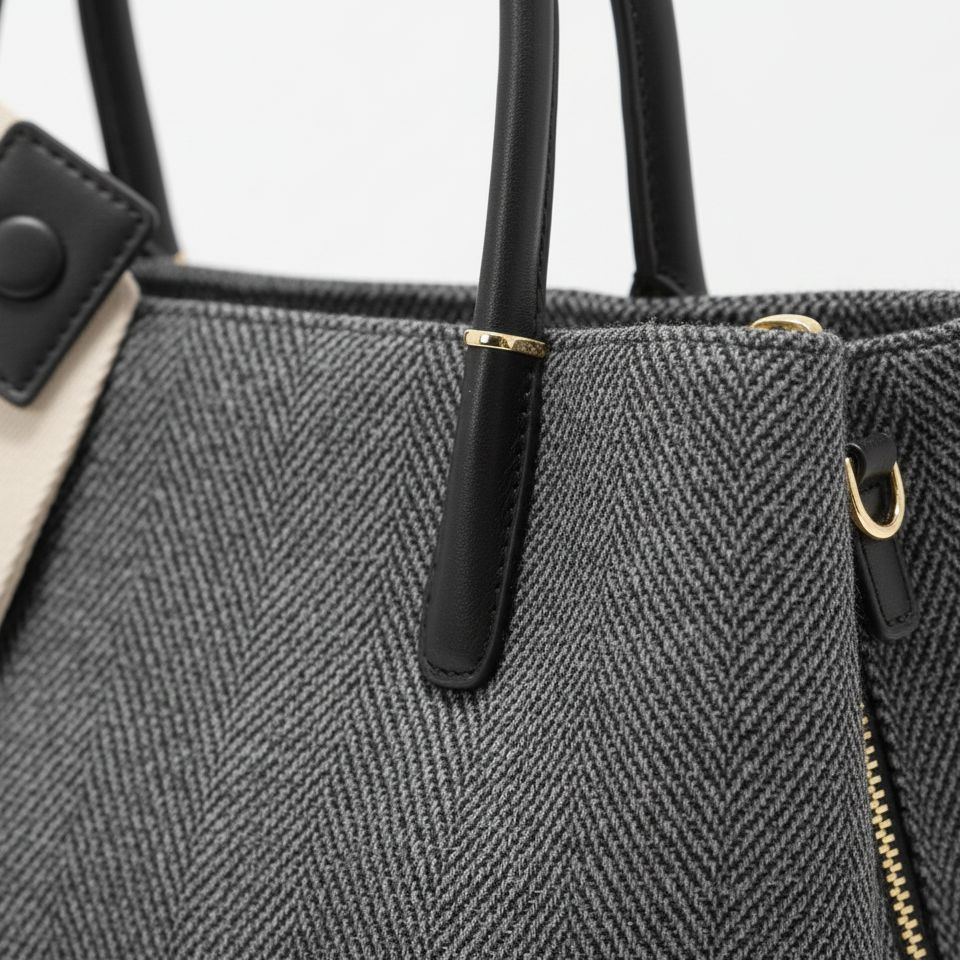 Herringbone Leather Tote