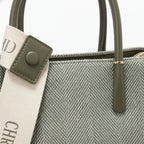 Herringbone Leather Tote