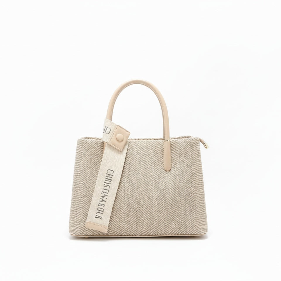 Herringbone Leather Tote