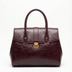 Luxurious Burgundy Leather Satchel