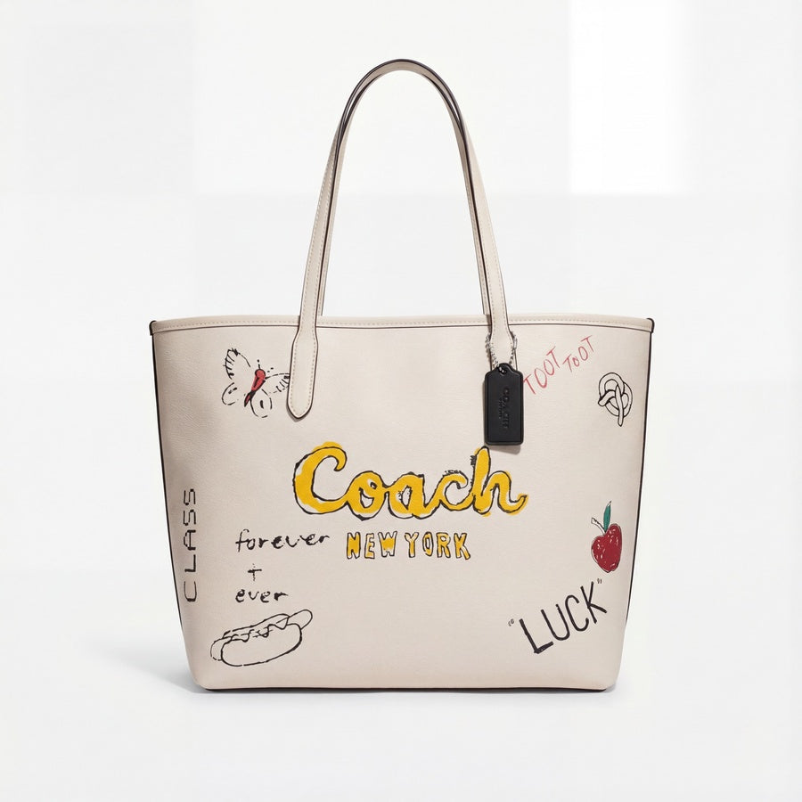 Coach New York "Graffiti Art" Leather Tote Bag