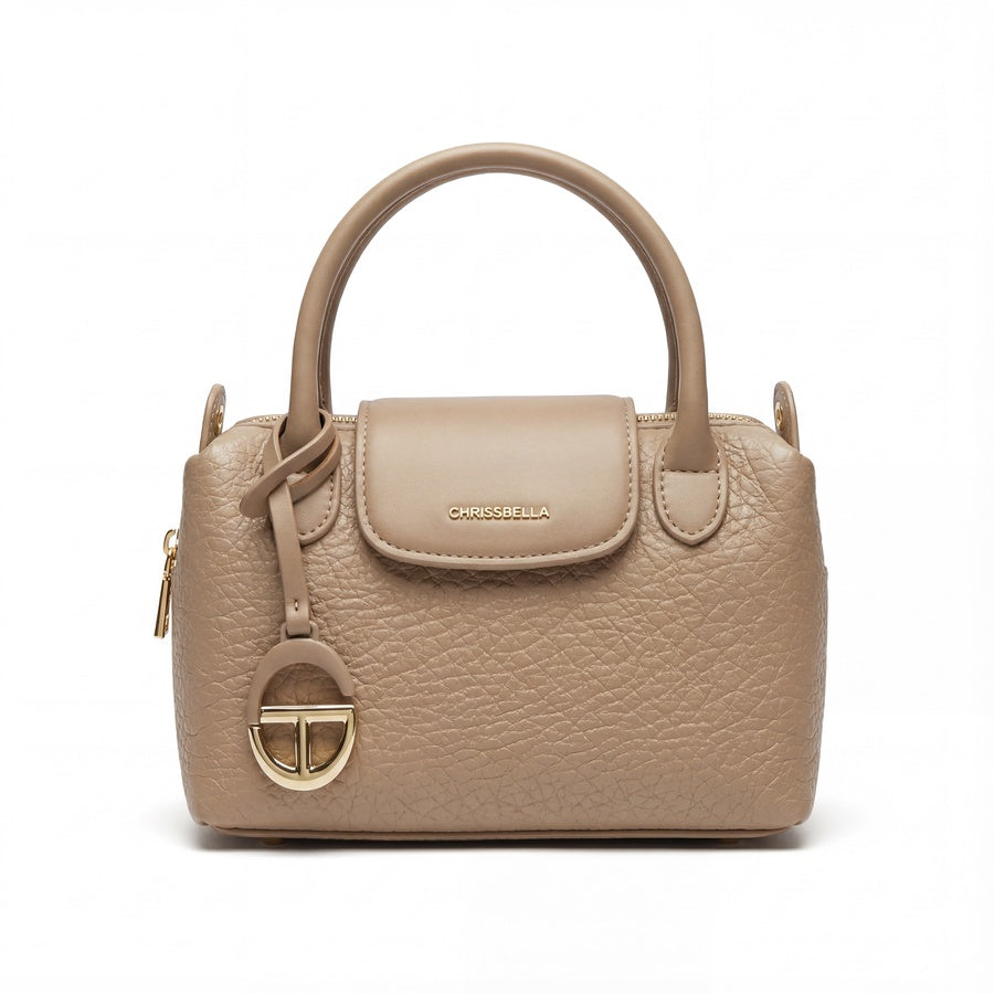 Chrisbella Elegant Pebble-Grain Mini Satchel