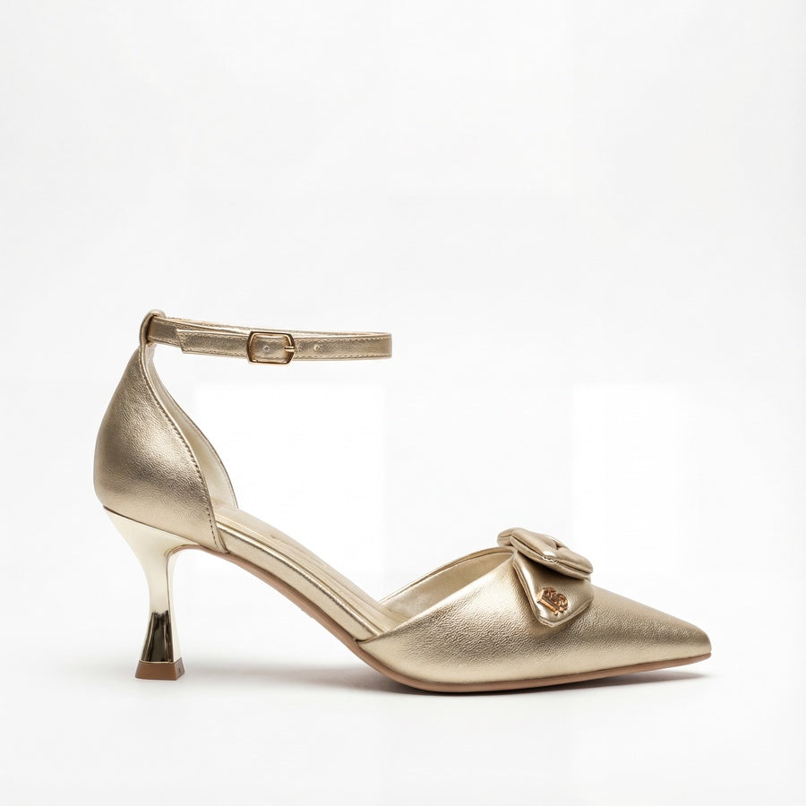 Elegant Bow-Accent Pointed Toe Heels