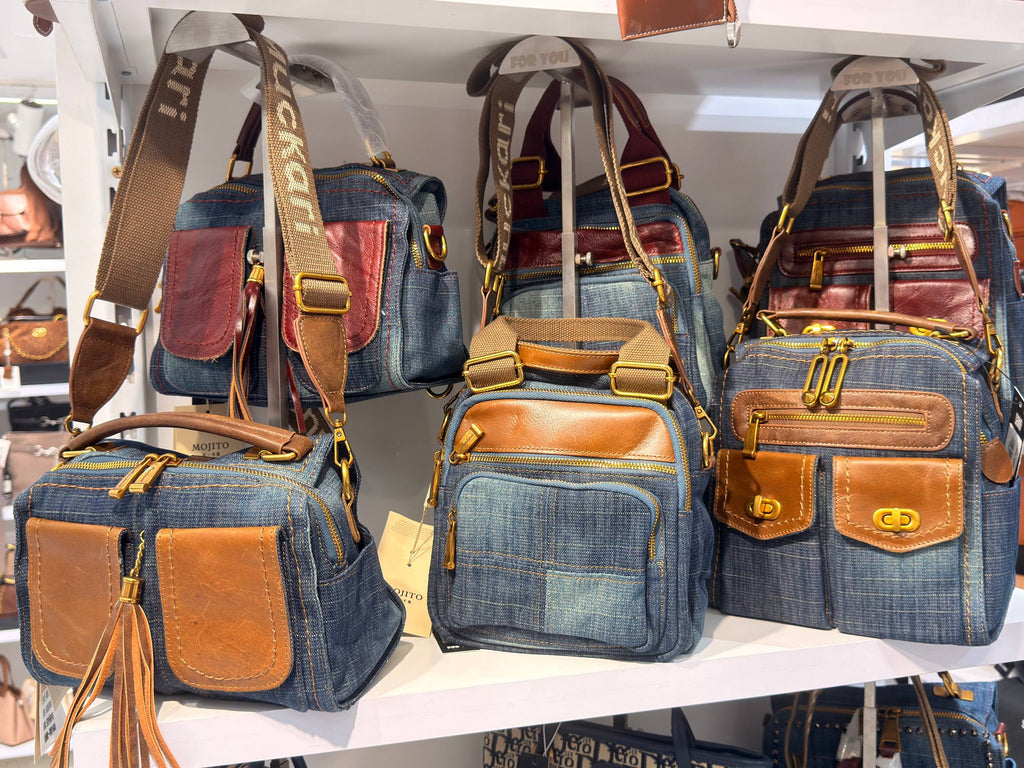 Vintage-Wash Denim Crossbody