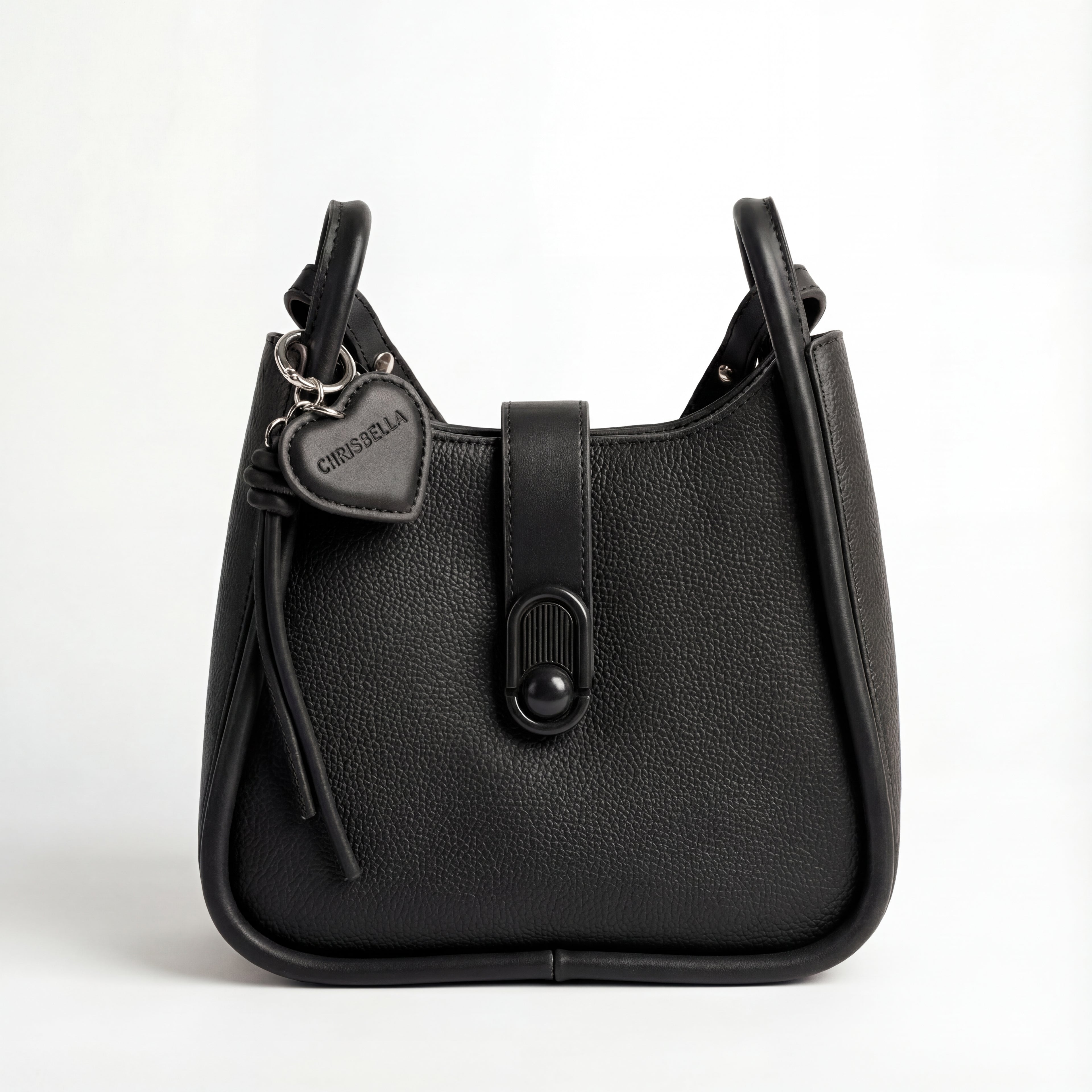 Chrisbella Signature Pebble-Grain Hobo Bag