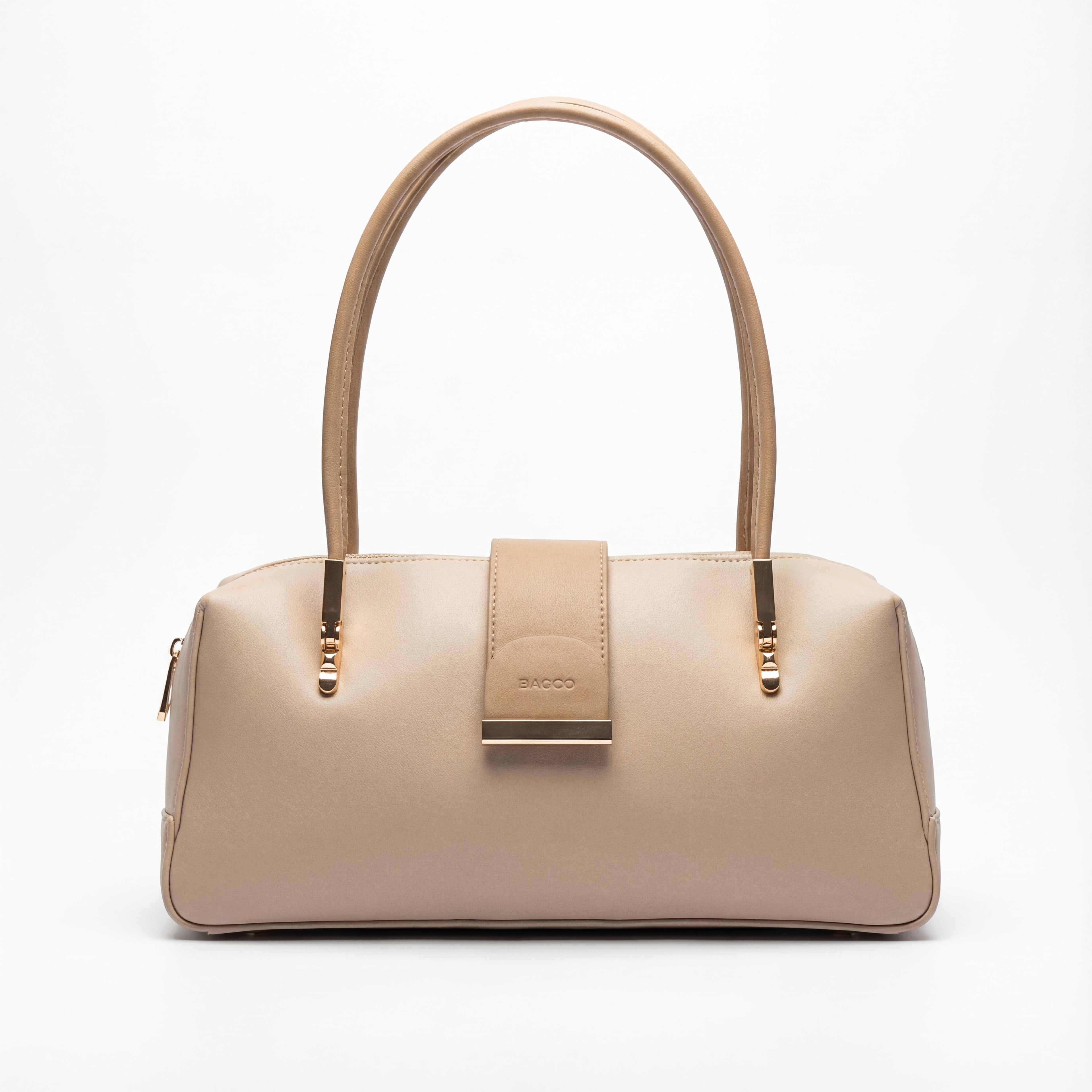 Modern Box Shoulder Bag with Gold Details