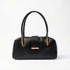 Modern Box Shoulder Bag with Gold Details