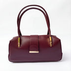 Modern Box Shoulder Bag with Gold Details