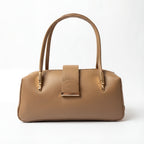 Modern Box Shoulder Bag with Gold Details