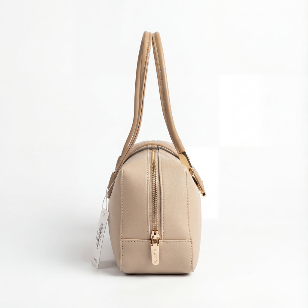 Modern Box Shoulder Bag with Gold Details