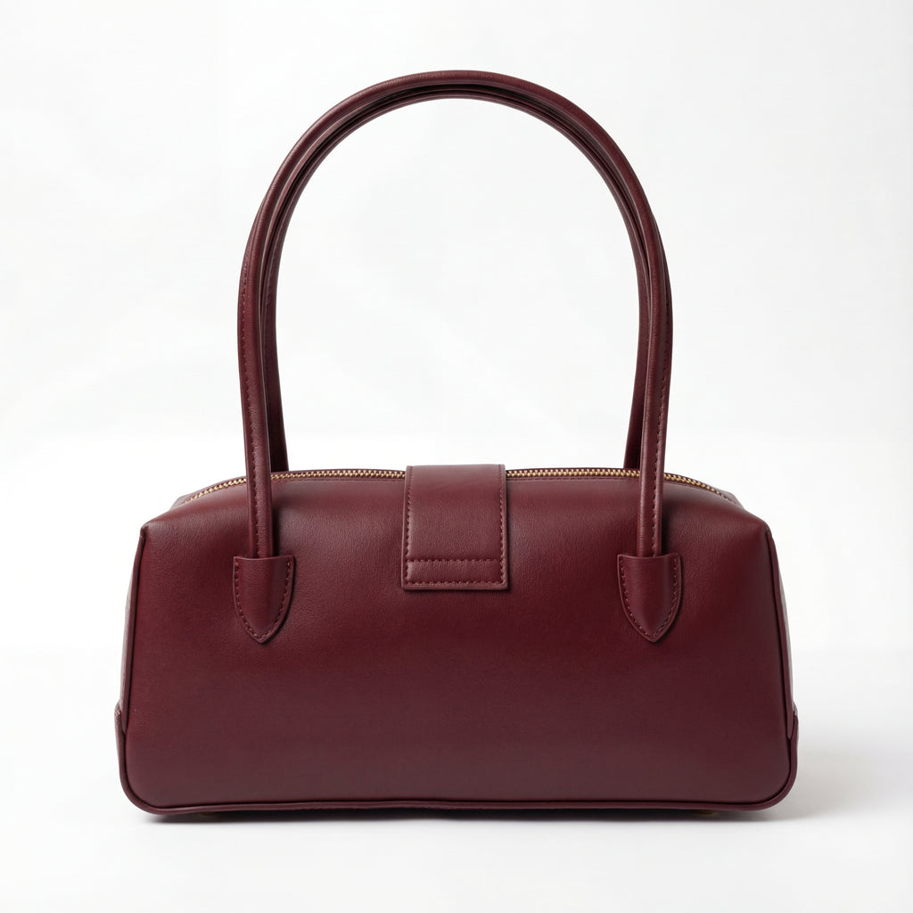 Modern Box Shoulder Bag with Gold Details