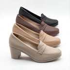 Women’s Elegant Block-Heel Loafer Pumps