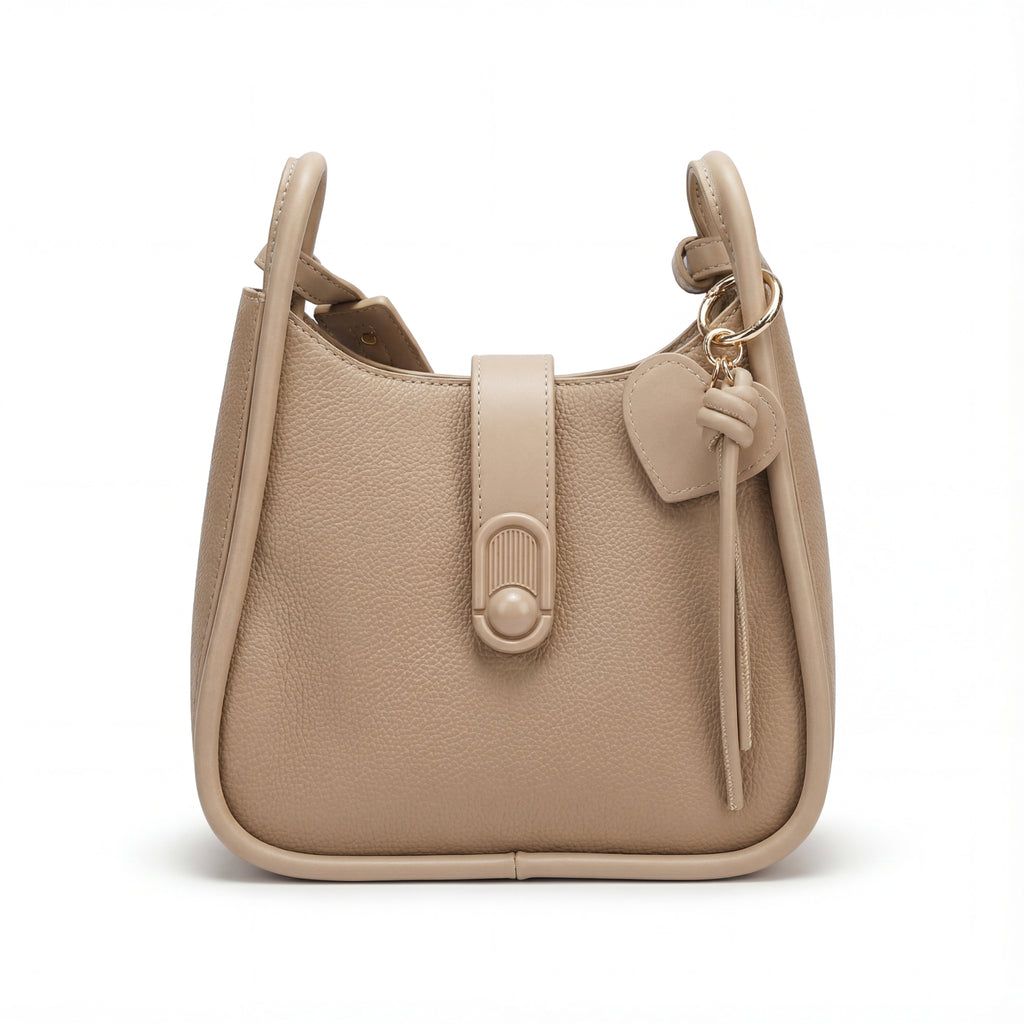 Chrisbella Signature Pebble-Grain Hobo Bag