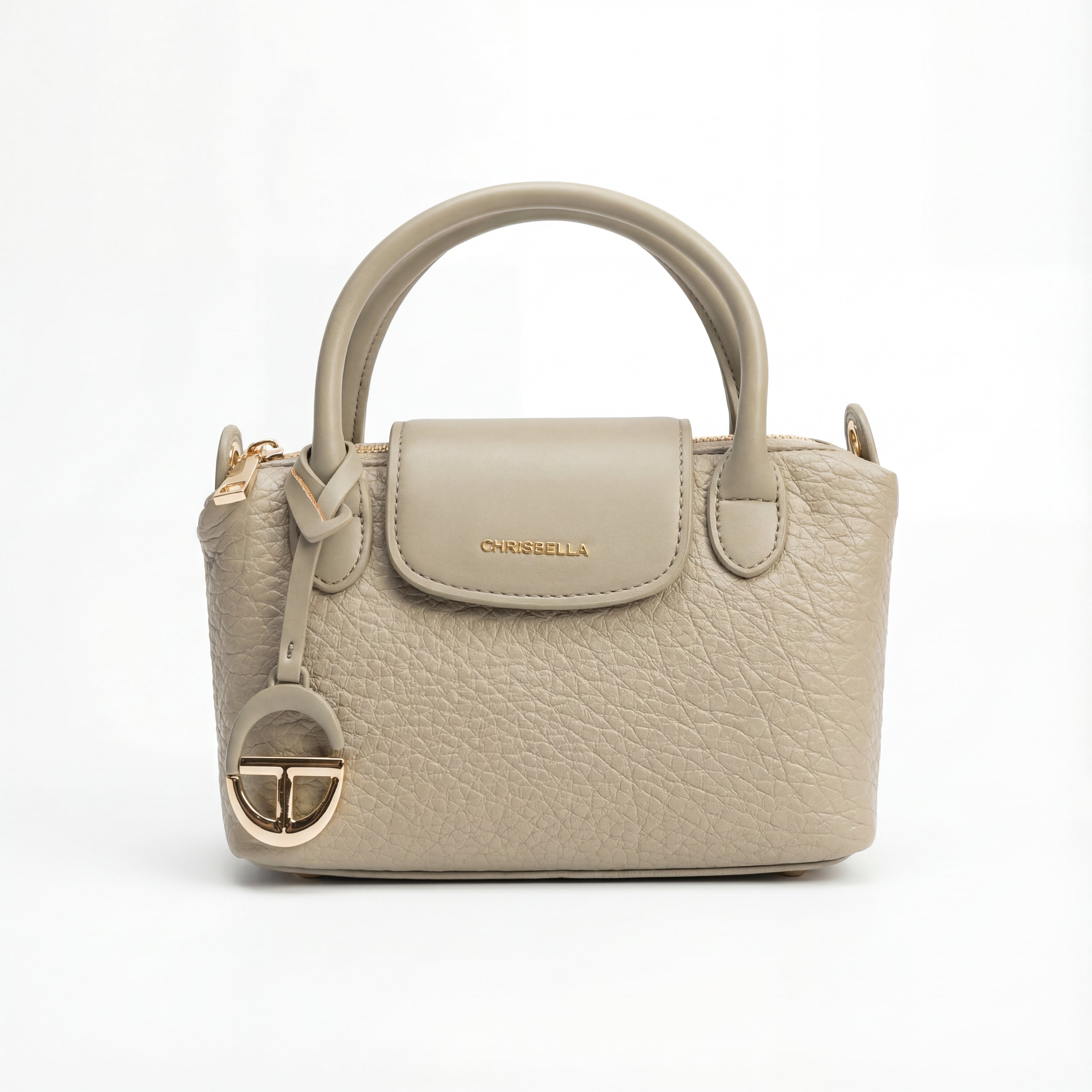 Chrisbella Elegant Pebble-Grain Mini Satchel