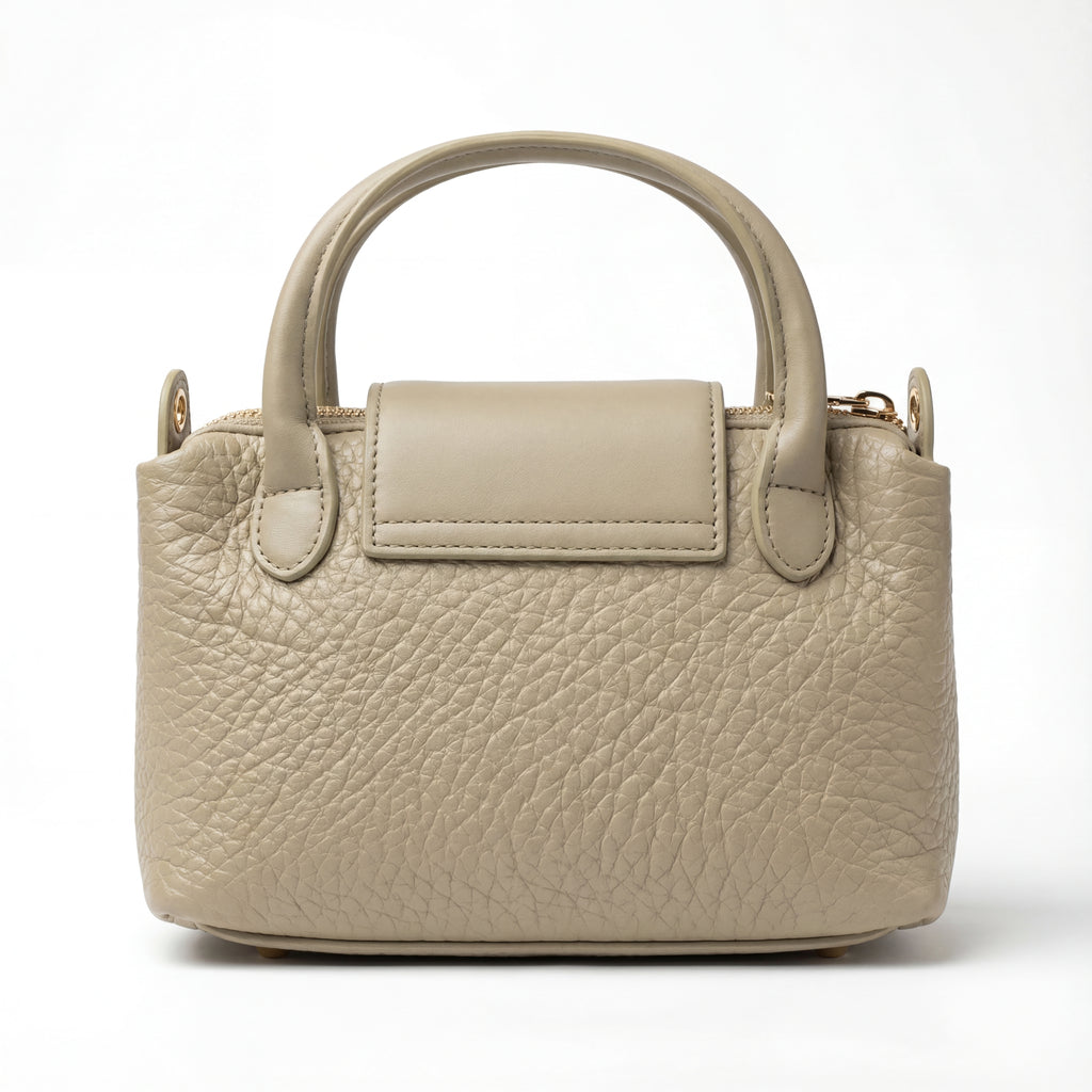Chrisbella Elegant Pebble-Grain Mini Satchel