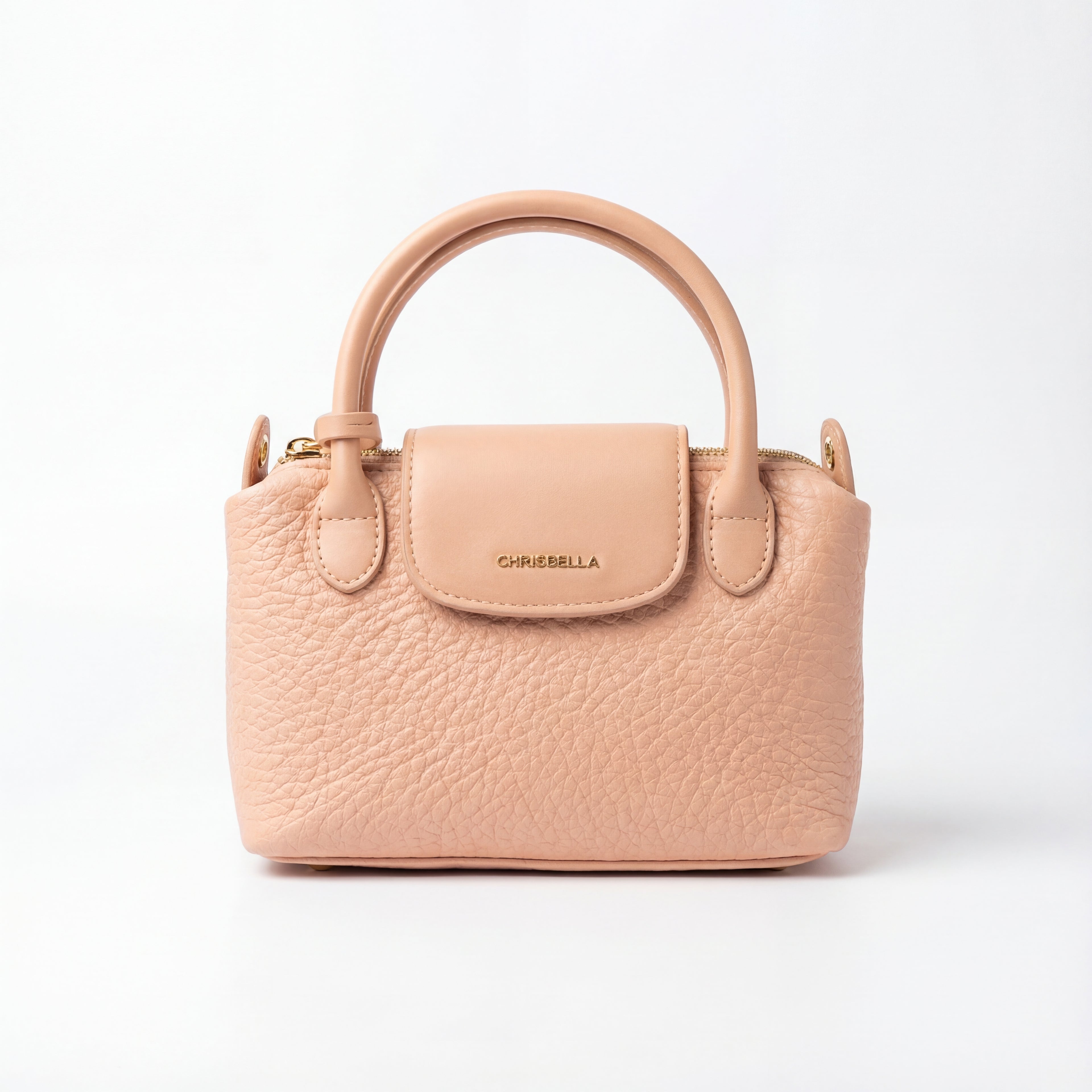 Chrisbella Elegant Pebble-Grain Mini Satchel