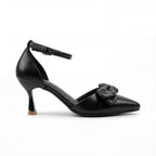 Elegant Bow-Accent Pointed Toe Heels