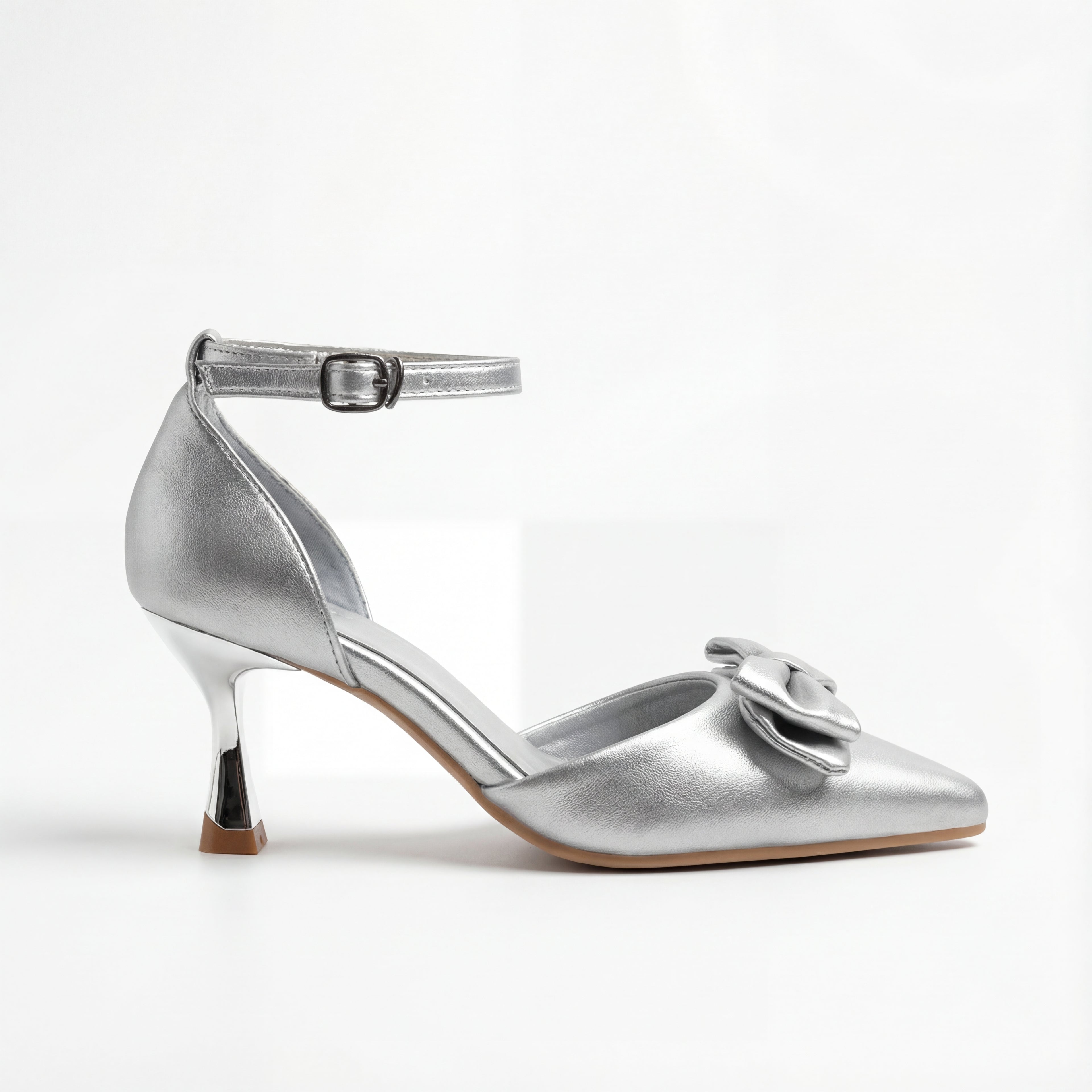 Elegant Bow-Accent Pointed Toe Heels
