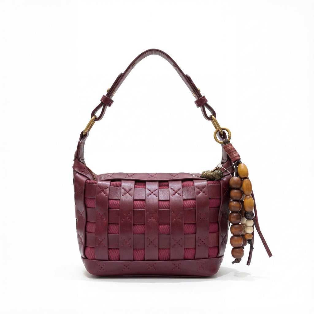 Boho-Chic Woven Shoulder Bag