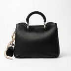 Woven Texture Satchel Bag with Braided Handle