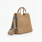 Woven Texture Satchel Bag with Braided Handle
