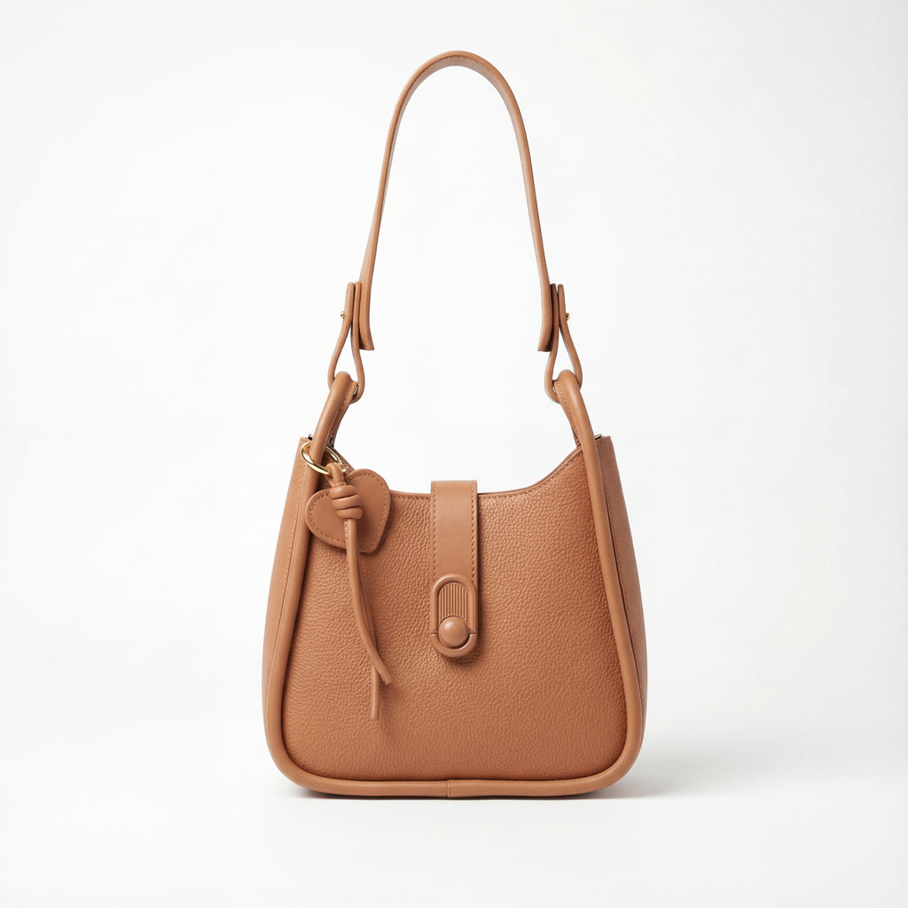 Chrisbella Signature Pebble-Grain Hobo Bag