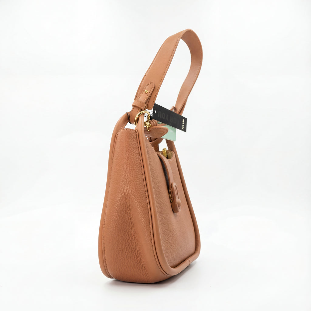 Chrisbella Signature Pebble-Grain Hobo Bag