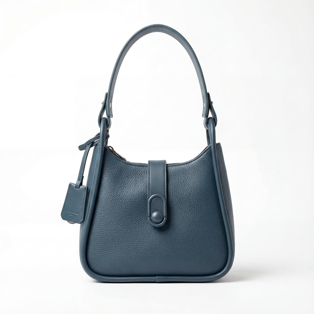 Chrisbella Signature Pebble-Grain Hobo Bag