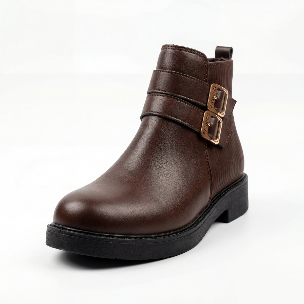 Modern Ribbed Panel Ankle Boots – For You Shoe