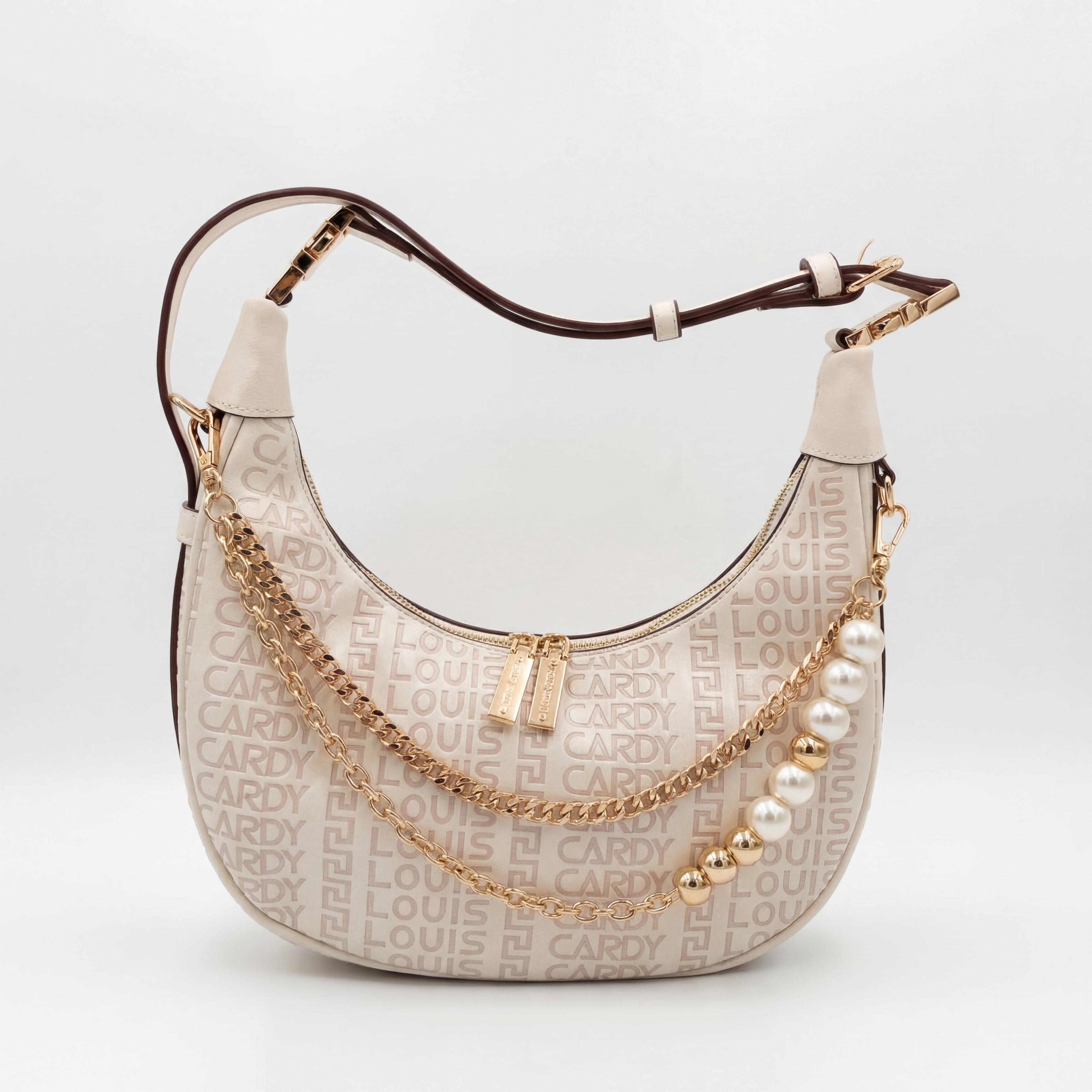 Louis Cardy Crescent Hobo – Chic Monogram Edition