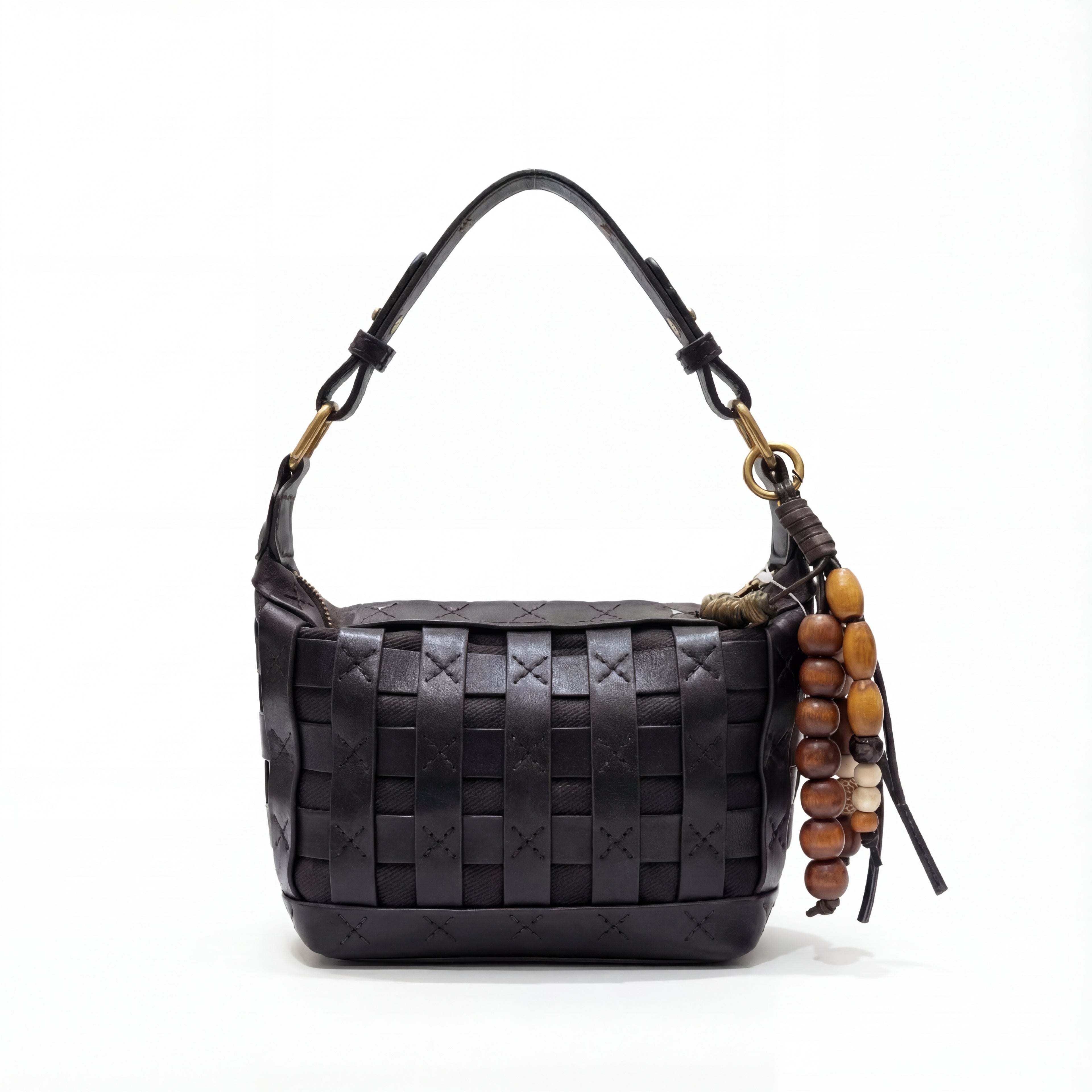 Boho-Chic Woven Shoulder Bag