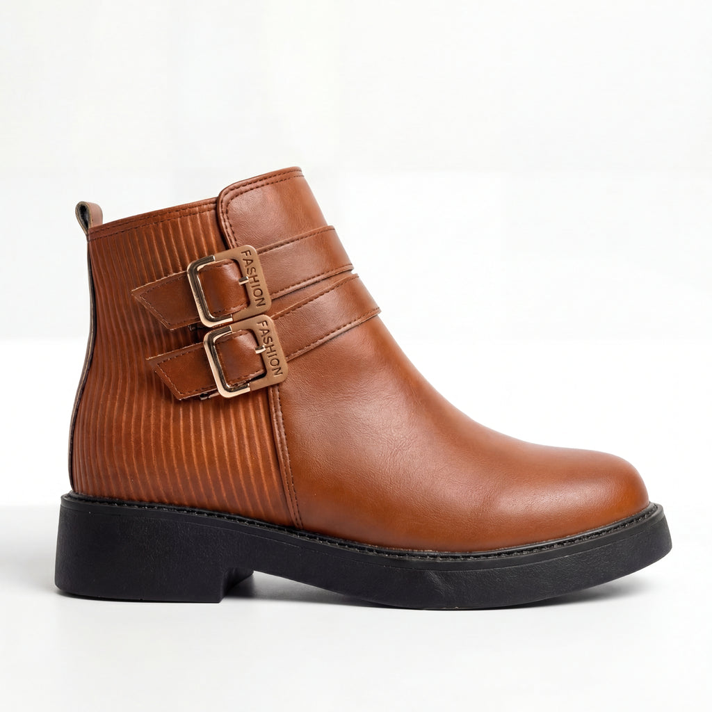 Modern Ribbed Panel Ankle Boots – For You Shoe