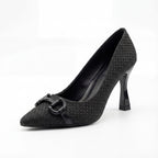 Sophisticated Textured Pointed-Toe Pumps