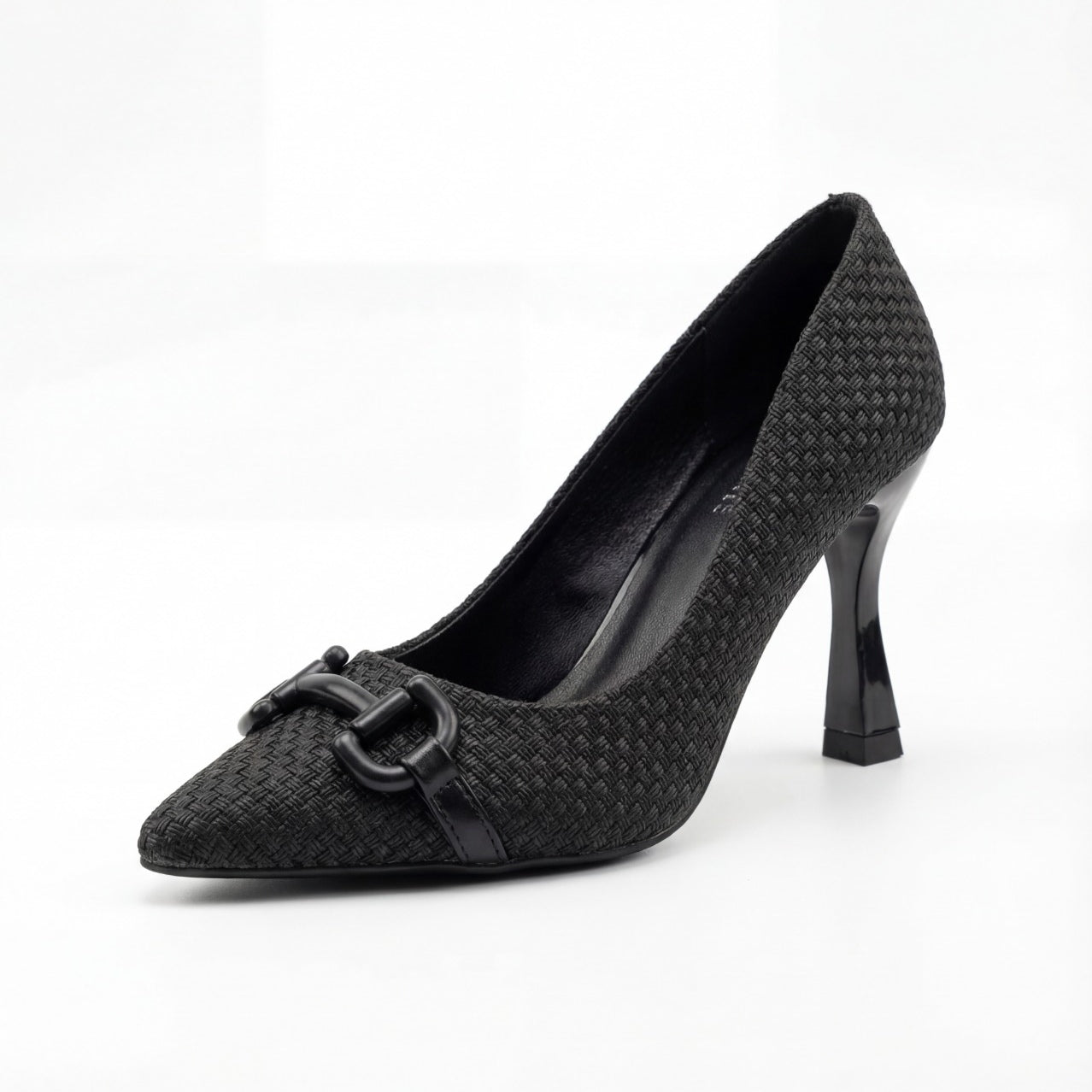 Sophisticated Textured Pointed-Toe Pumps