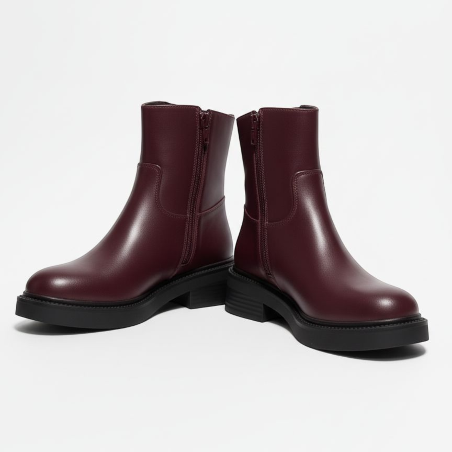 Classic Side-Zip Ankle Boots with Buckle Detail