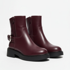 Classic Side-Zip Ankle Boots with Buckle Detail