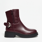 Classic Side-Zip Ankle Boots with Buckle Detail