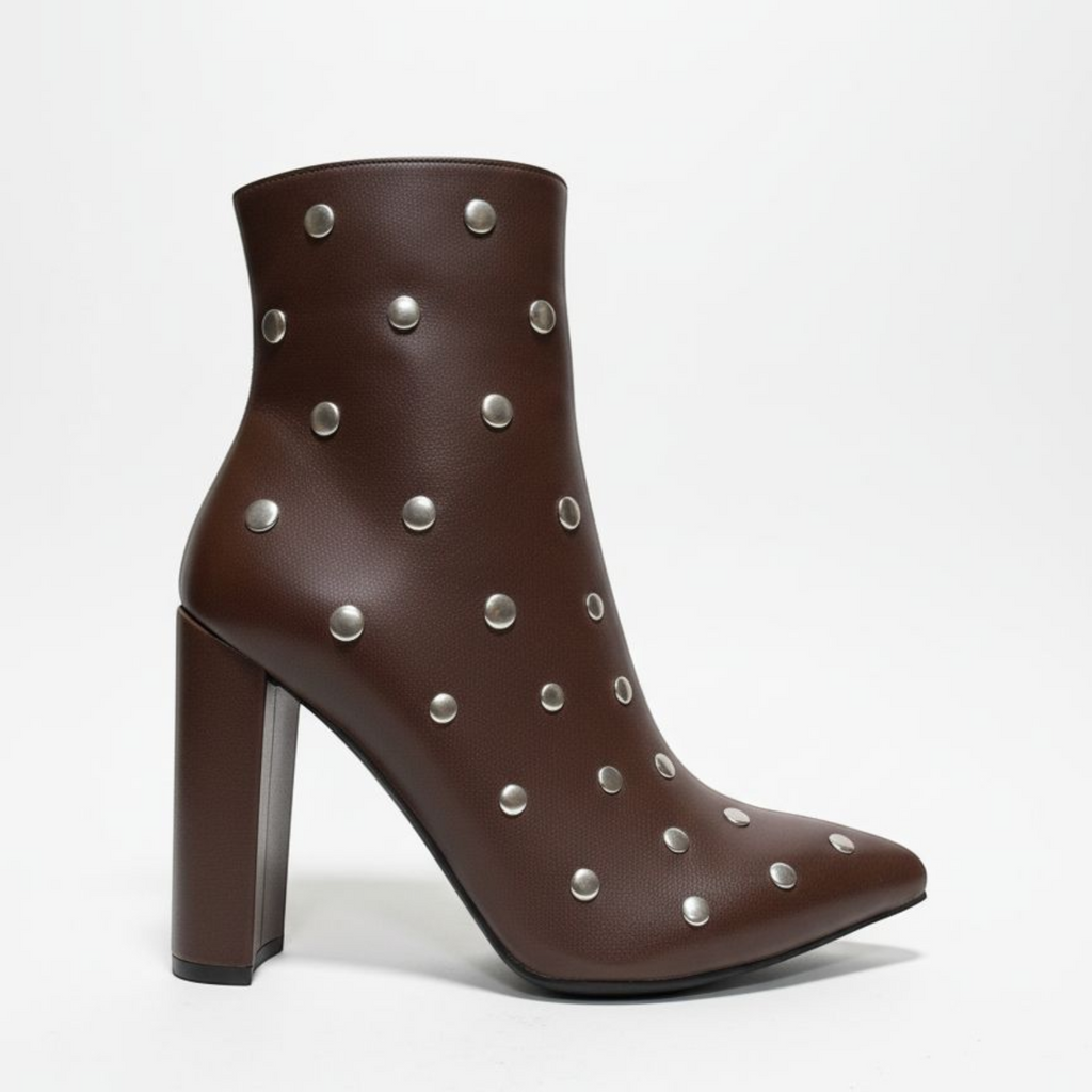 Women's Studded Block Heel Ankle Boots