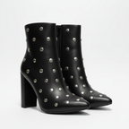 Women's Studded Block Heel Ankle Boots