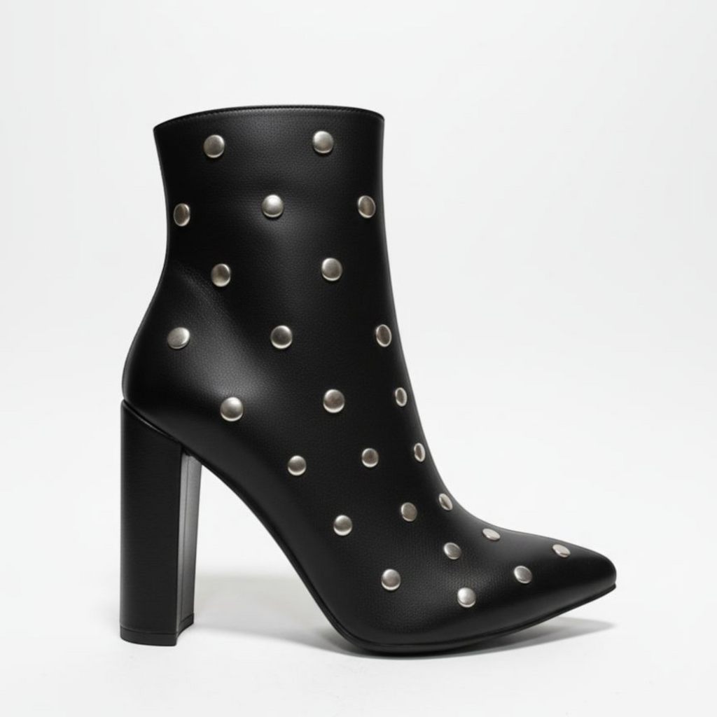 Women's Studded Block Heel Ankle Boots