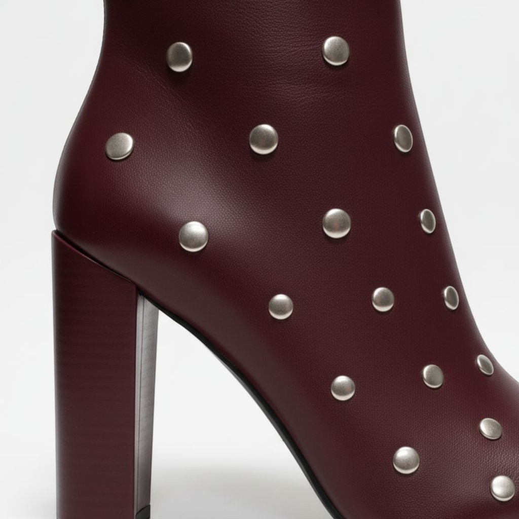 Women's Studded Block Heel Ankle Boots