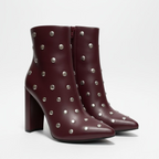 Women's Studded Block Heel Ankle Boots